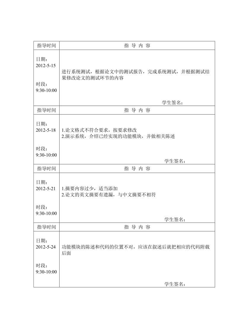 荆楚理工学院毕业设计指导记录册.doc_第2页