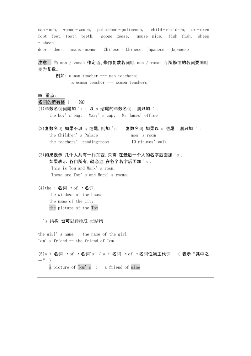 (完整版)初中英语名词讲解及专项练习.docx_第2页