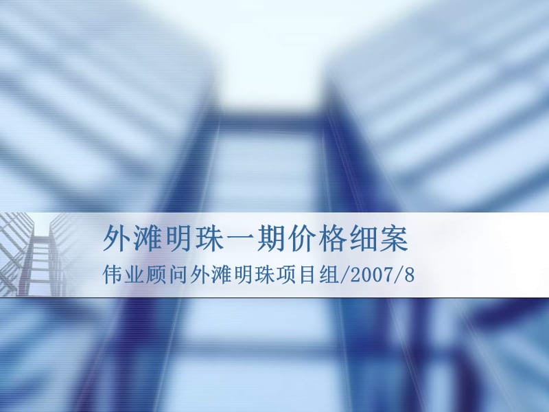 伟业顾问上海外滩明珠一期地产项目价格细案26PPT.ppt_第1页