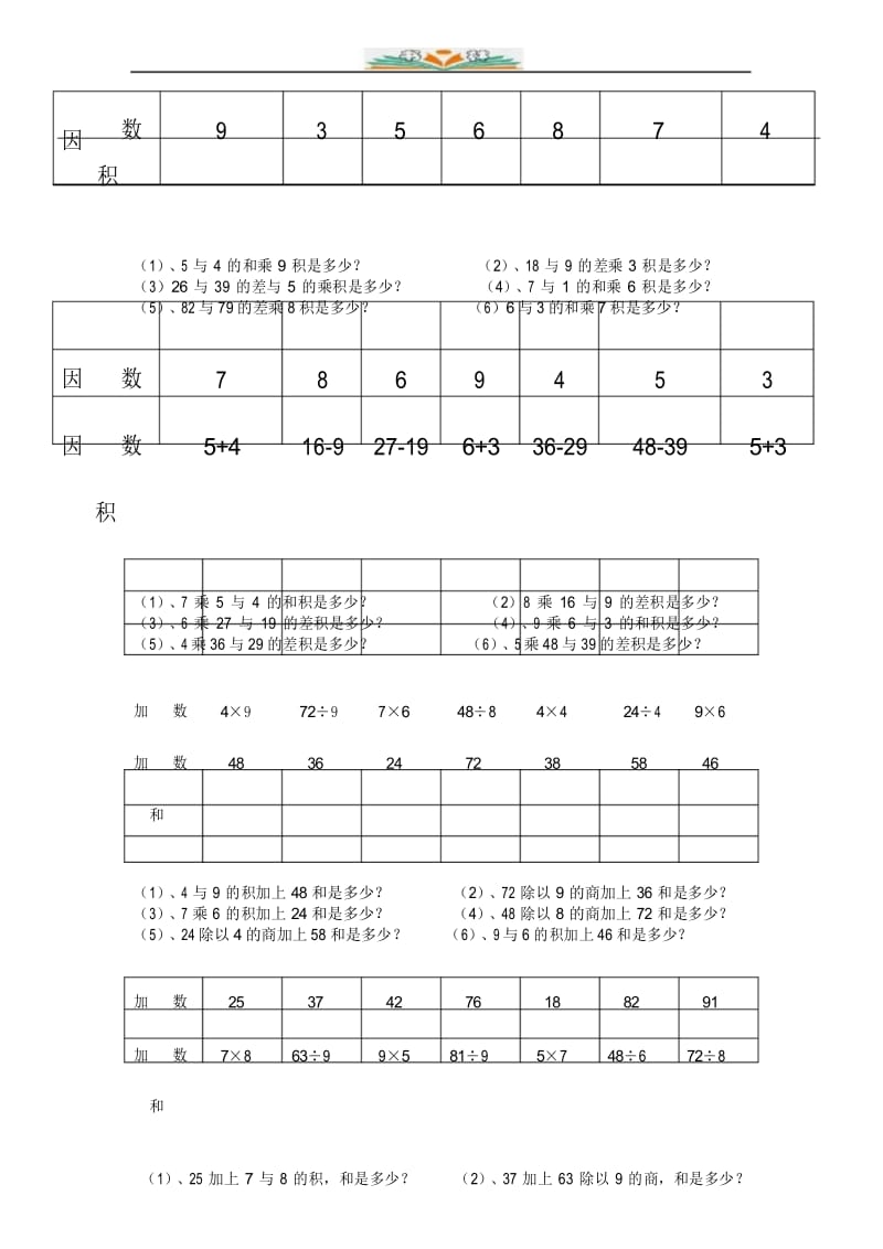 新人教版小学二年级数学下册文字综合计算题.docx_第3页