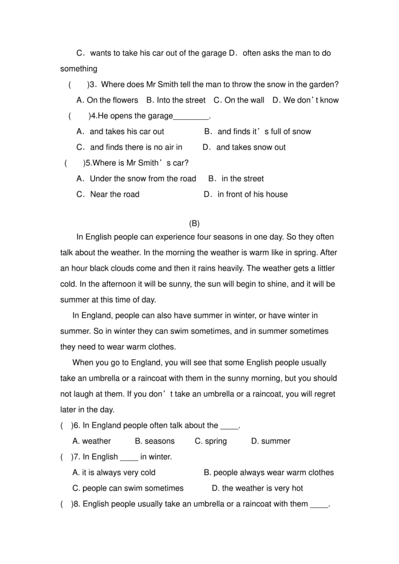 中职类高二英语期中试卷.pdf_第3页
