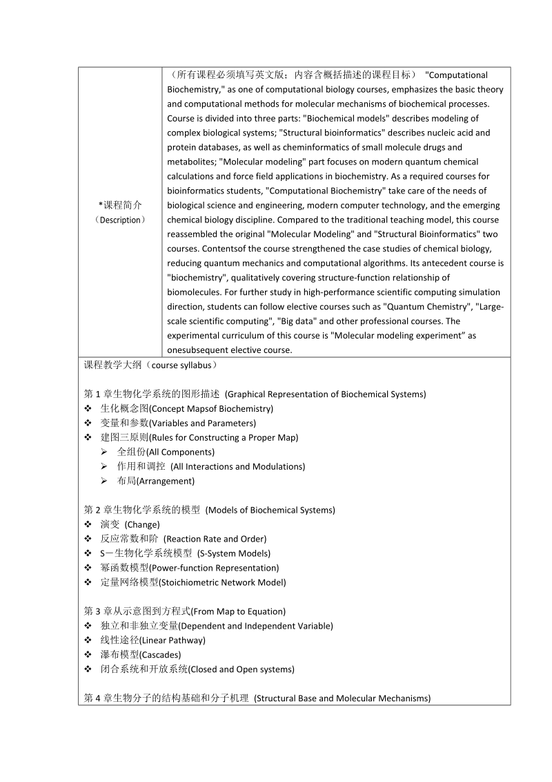 计算生物化学课程教学大纲.doc_第2页