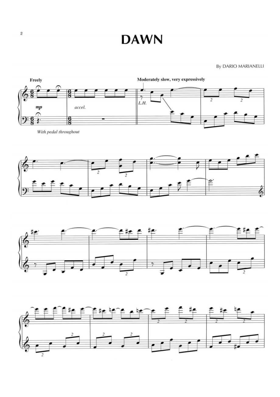 DAWN(傲慢与偏见)原版正谱钢琴谱五线谱乐谱.pdf_第1页