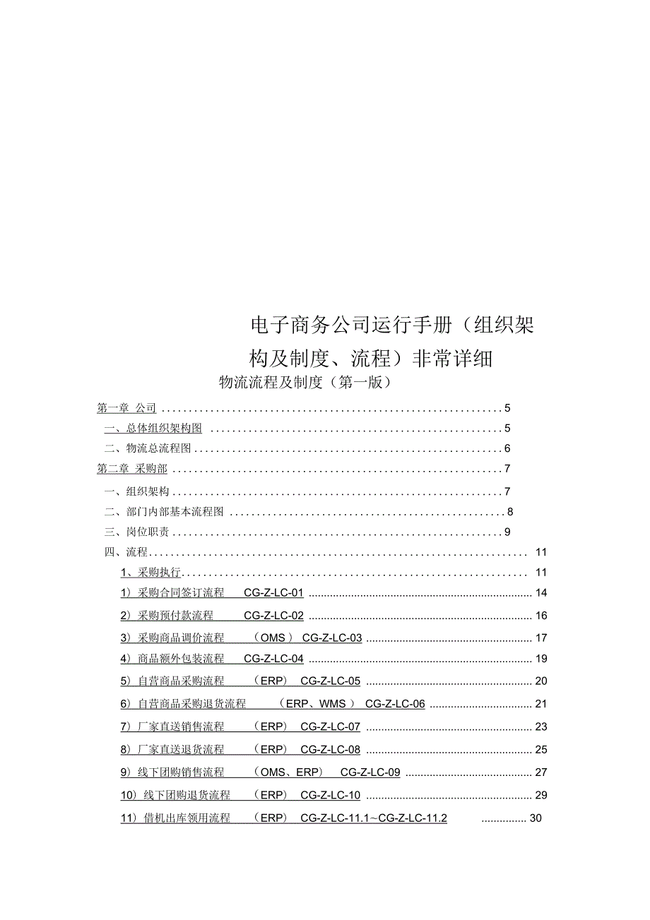 电子商务公司运行手册组织架构及制度流程非常详细.docx_第1页