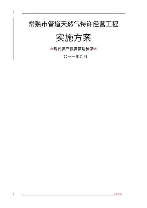 燃气特许经营项目实施方案.doc