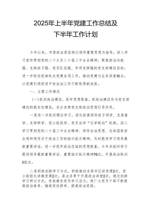 开展2025年上半年《党建工作总结》及下一步工作打算（3份）_61.docx