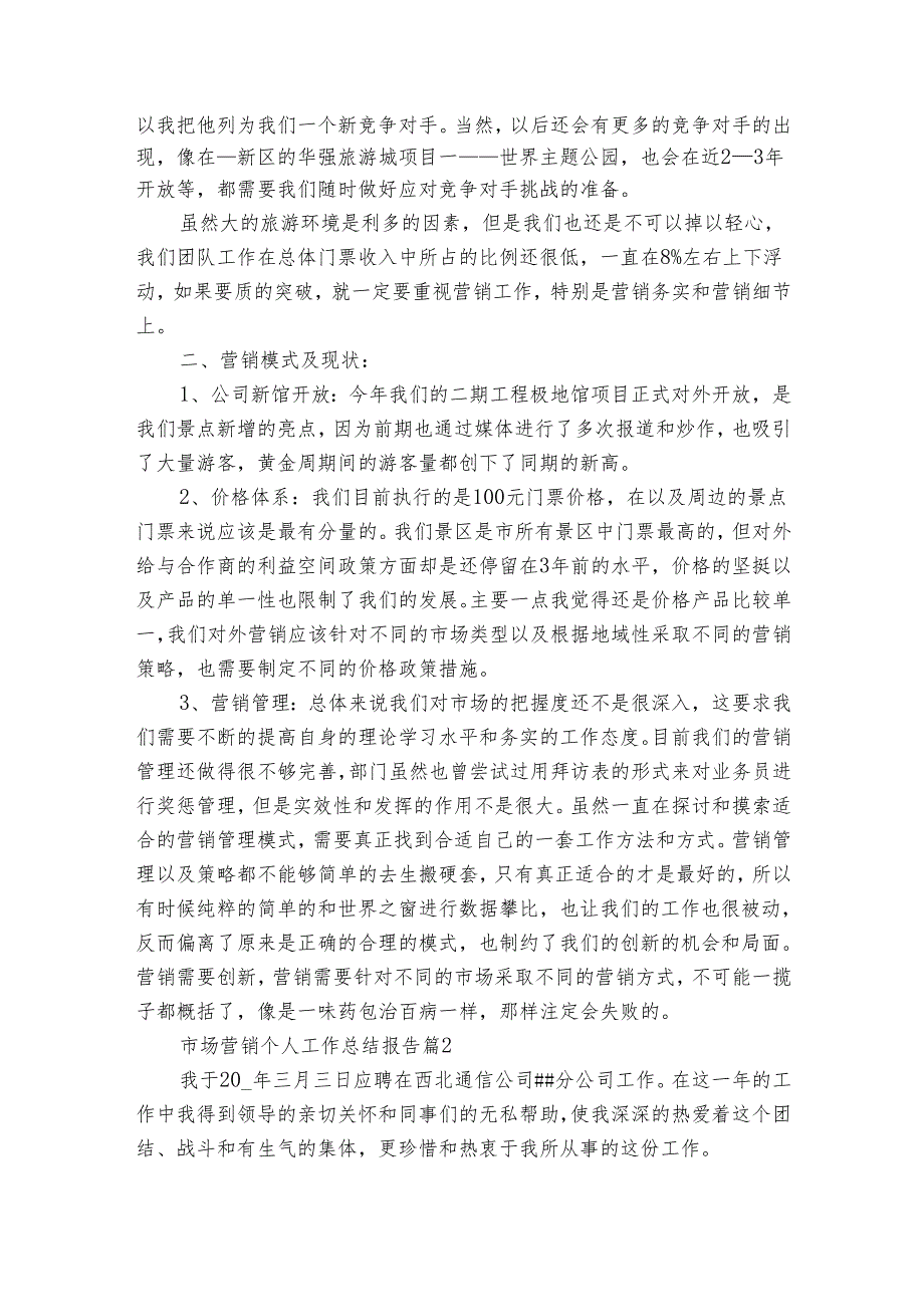 市场营销个人工作总结报告（19篇）.docx_第2页