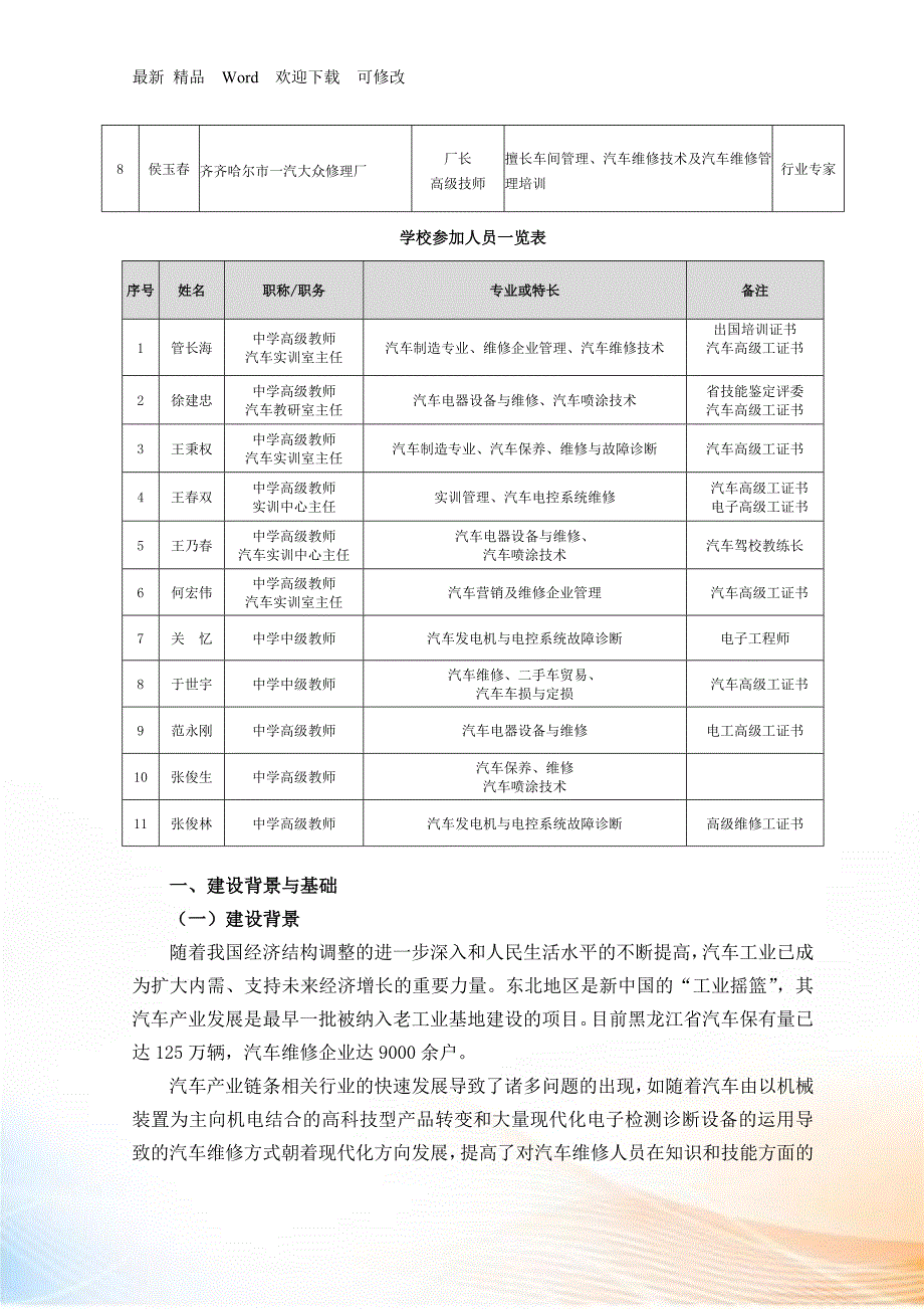 汽车运用与维修重点支持专业建设计划.docx_第2页