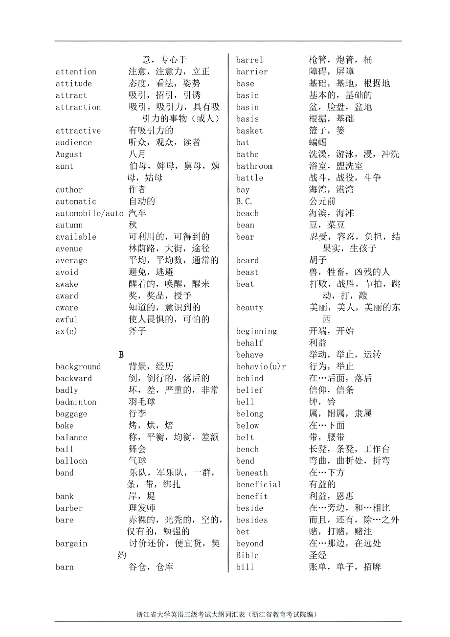 浙江省大学英语三级词汇大纲.doc_第3页