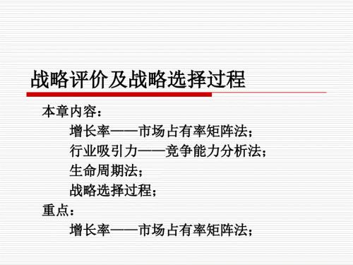 战略评价及战略选择过程.ppt