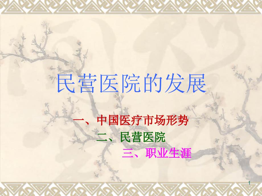 民营医院的发展PPT课件.ppt_第1页