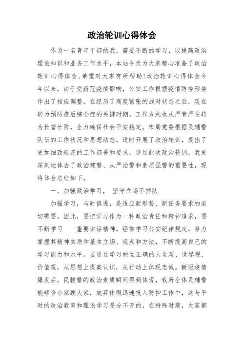 政治轮训心得体会.doc