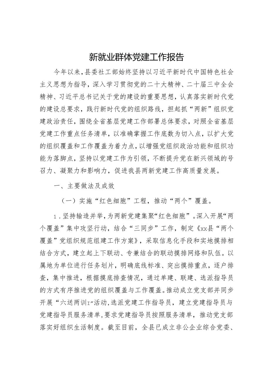 新就业群体党建工作报告.docx_第1页