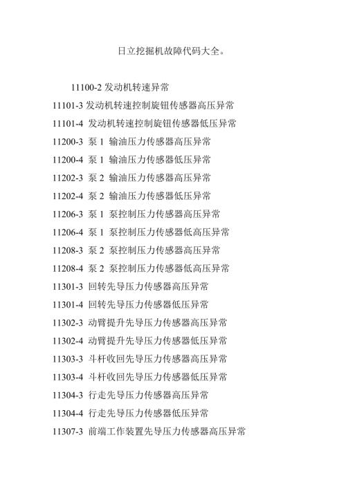 日立挖掘机故障代码大全.doc