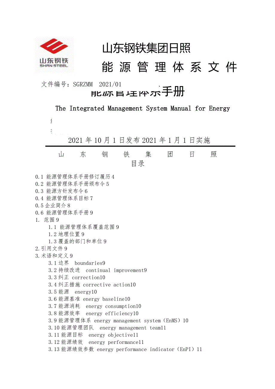 某钢铁集团能源管理体系手册.docx_第1页