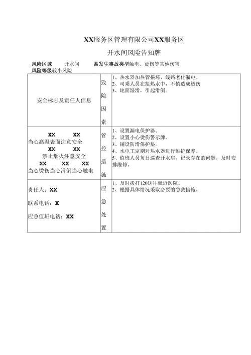 XX服务区管理有限公司XX服务区开水间风险告知牌（2025年）.docx