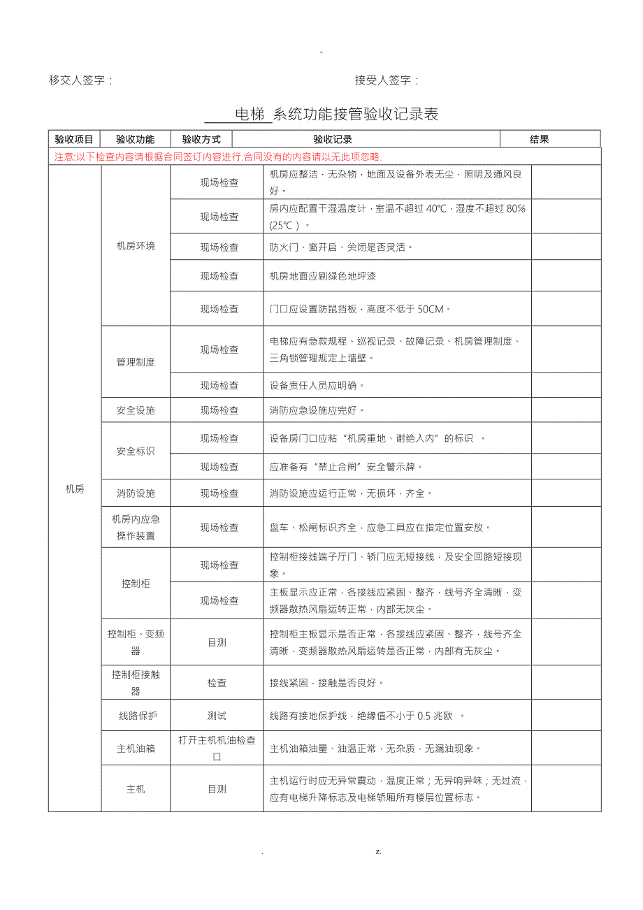 物业接管电梯竣工资料验收移交清单.doc_第2页