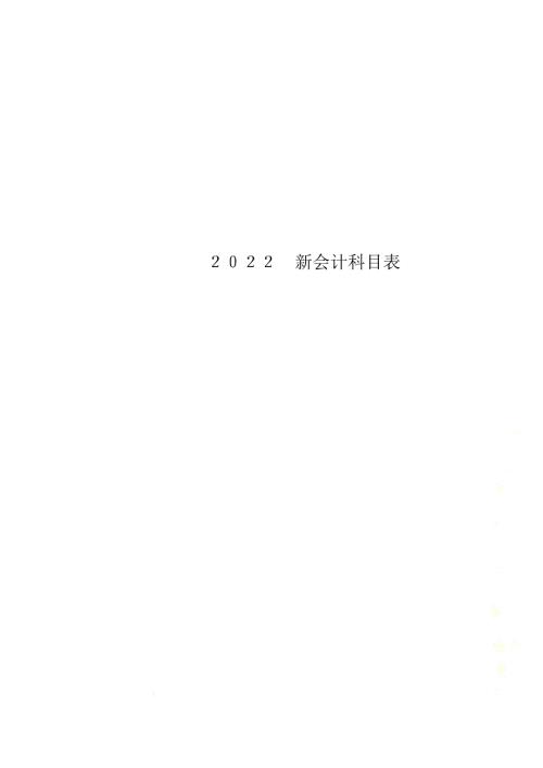 最新2022新会计科目表完整版.docx