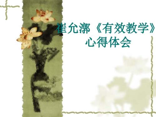 崔允漷有效教学心得体会.ppt