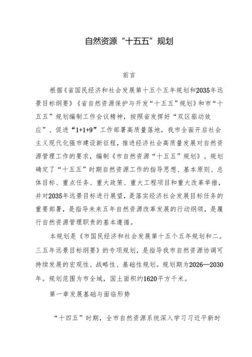 自然资源“十五五”规划.docx