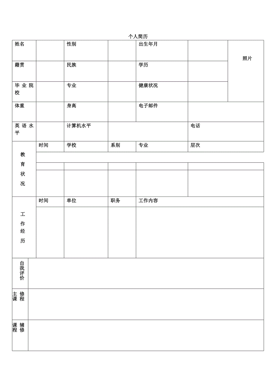 标准简易的个人简历表格.doc_第3页