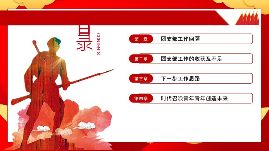 时代召唤青年青年创造未来共青团支部工作汇报PPT展示材料带内容.pptx_第3页