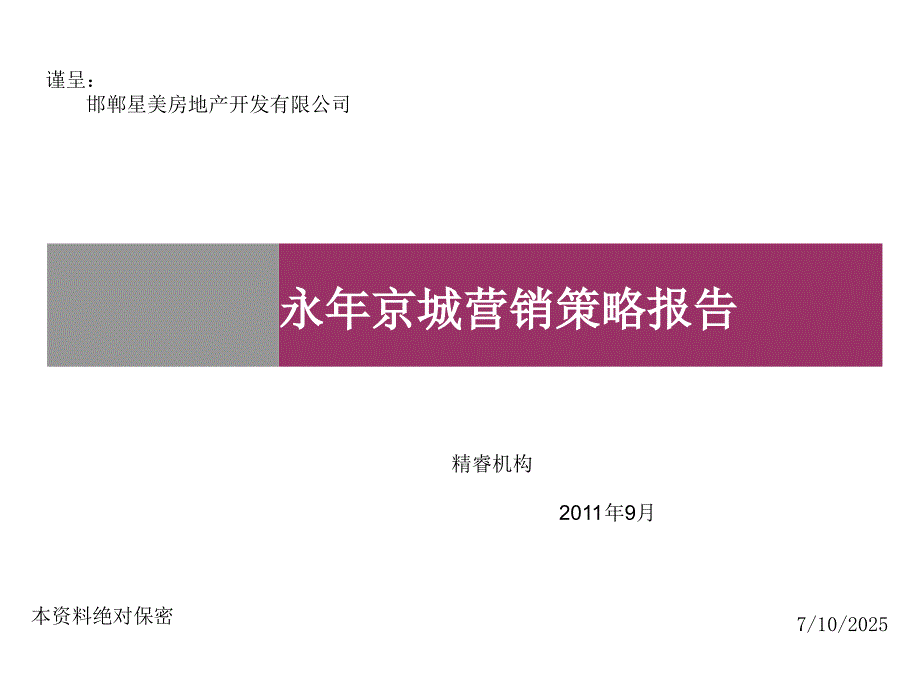 永年京城营销策略报告54p.ppt_第1页