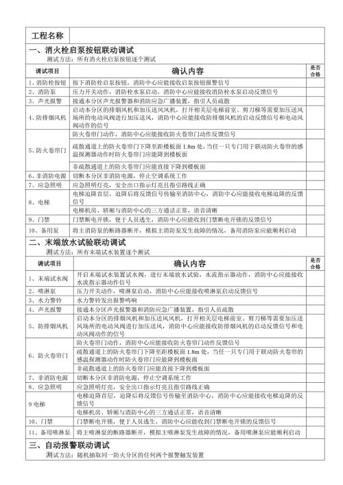 消防联动调试记录表通用.doc