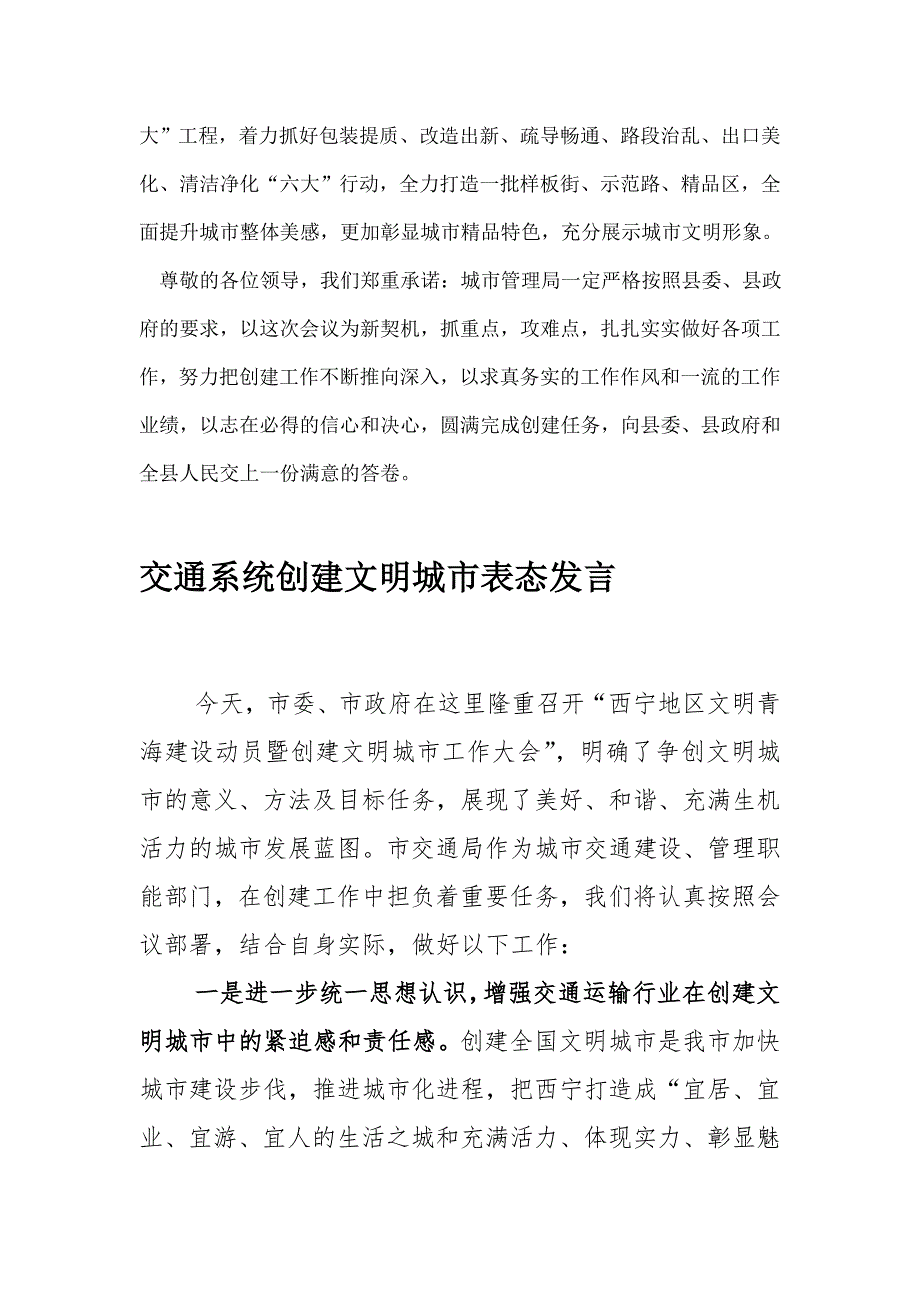 最新创建全国文明城市表态发言7.doc_第3页