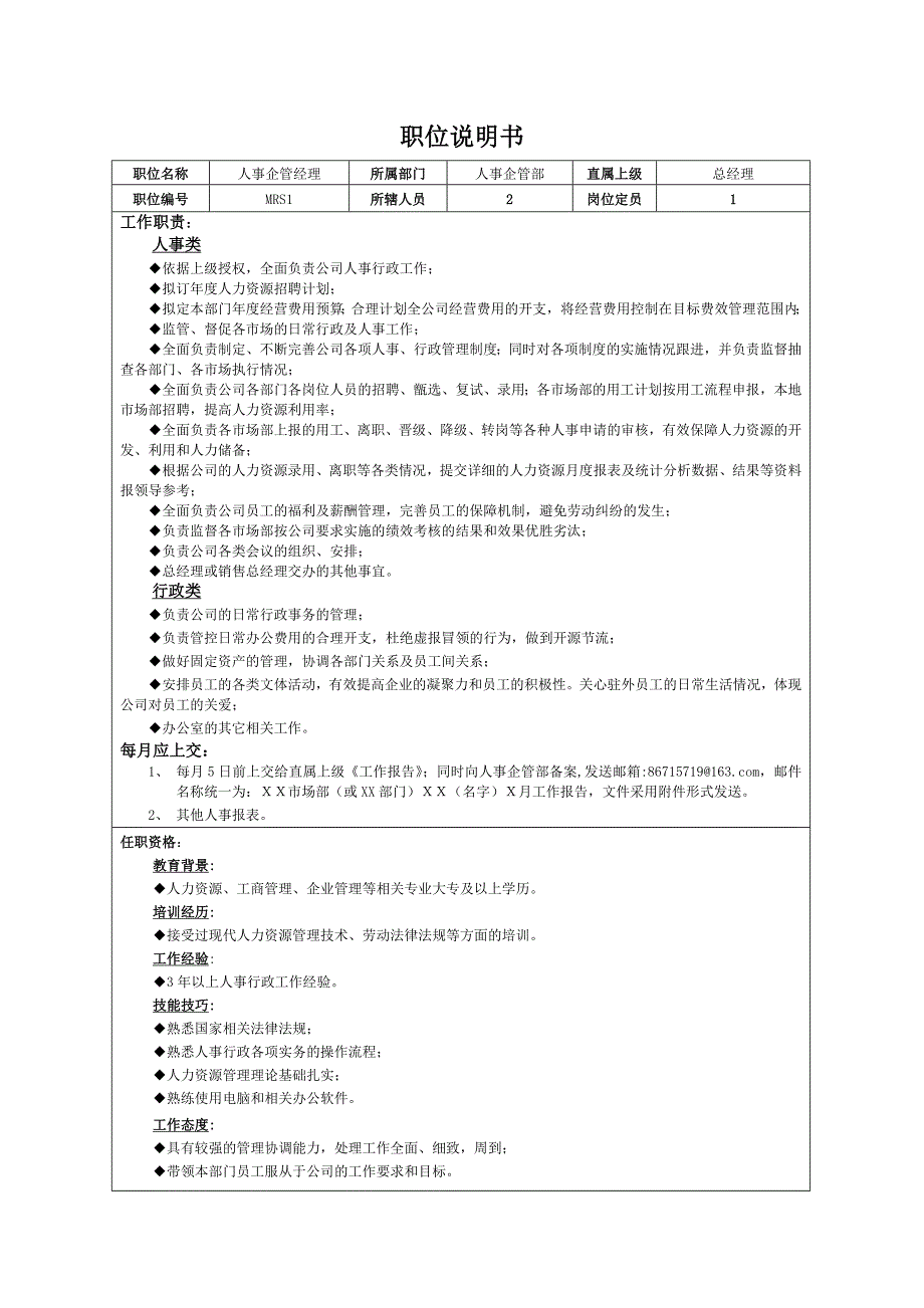 白酒营销公司岗位说明书.doc_第3页