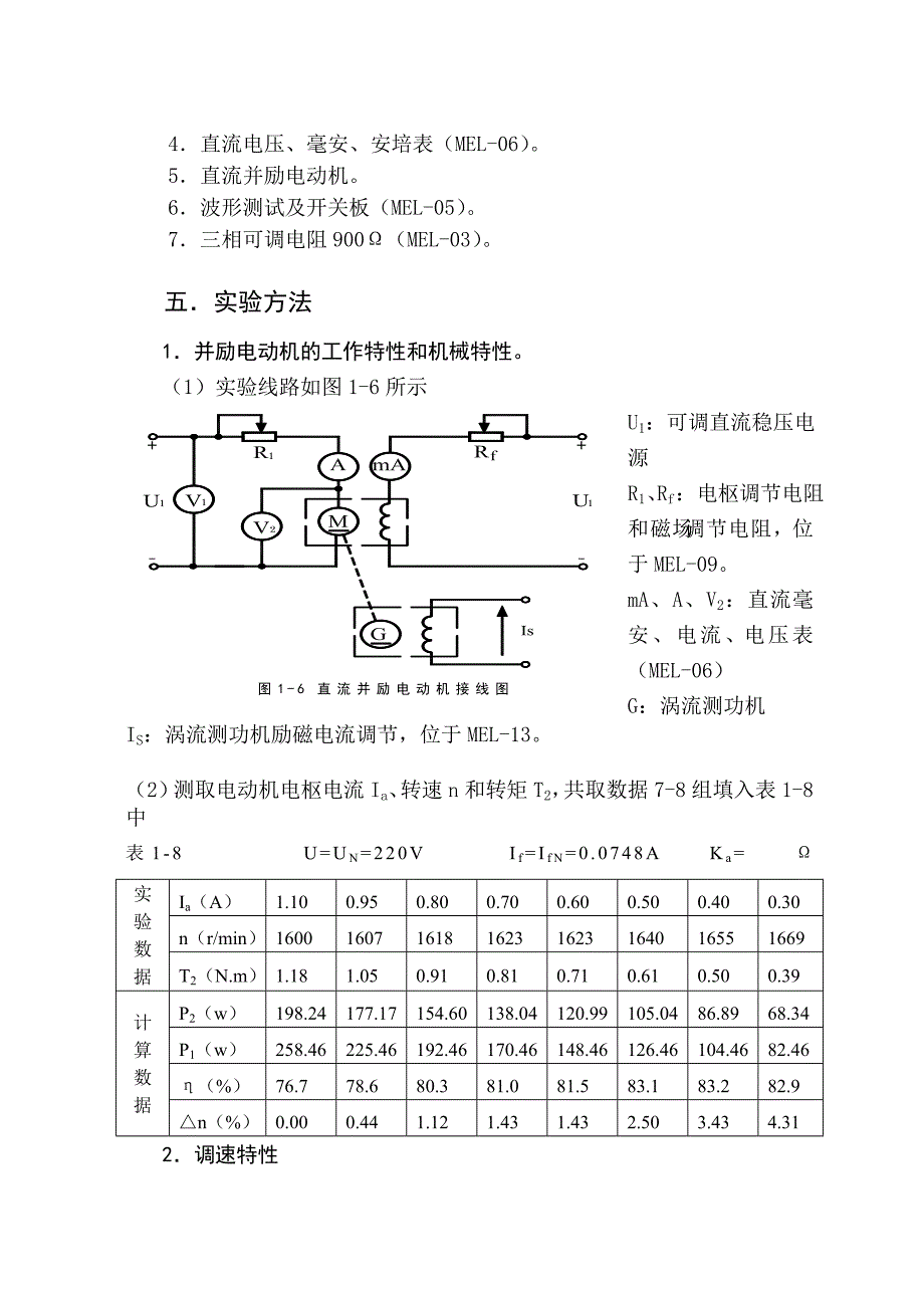 并励直流电机实验报告.doc_第2页