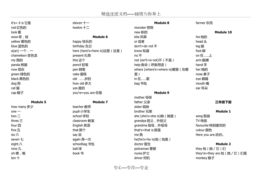 小学英语单词总表供外研版三年级起点共11页.docx_第2页