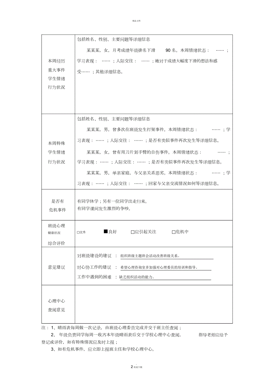 班级心理委员观察记录表.docx_第2页