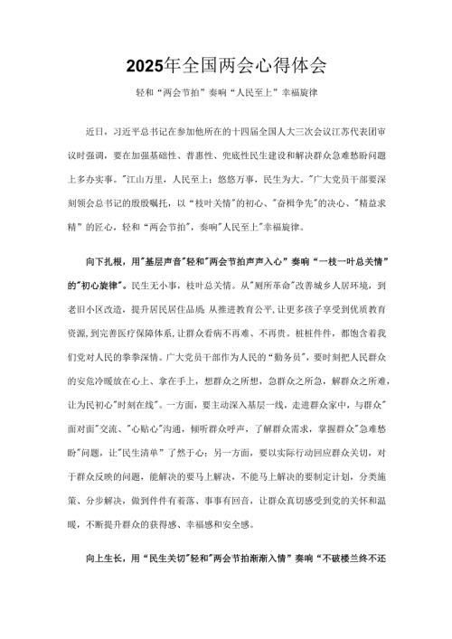2025年全国两会心得体会6篇.docx