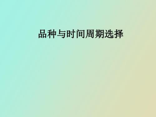 期货品种与时间周期选择.ppt