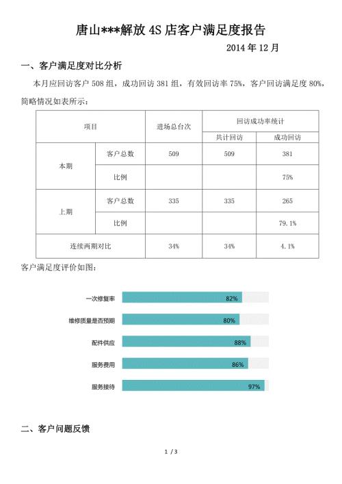 汽车4S店客服满意度调查总结报告.docx