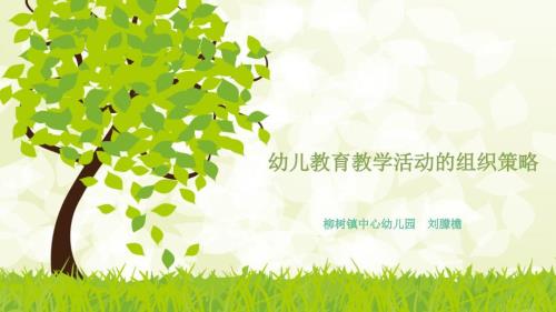 幼儿教学活动的组织策略.ppt