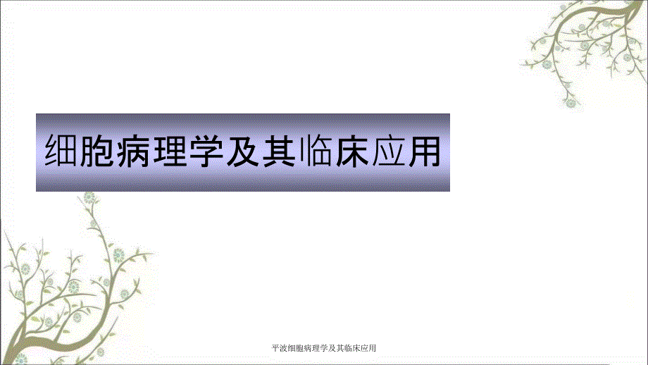 平波细胞病理学及其临床应用.ppt_第1页