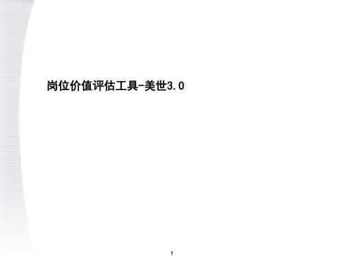 岗位价值评估工具美世3.0.ppt