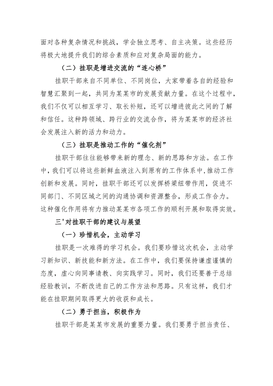 市发展改革局某某处处长在全市挂职干部代表座谈会上的交流发言.docx_第3页
