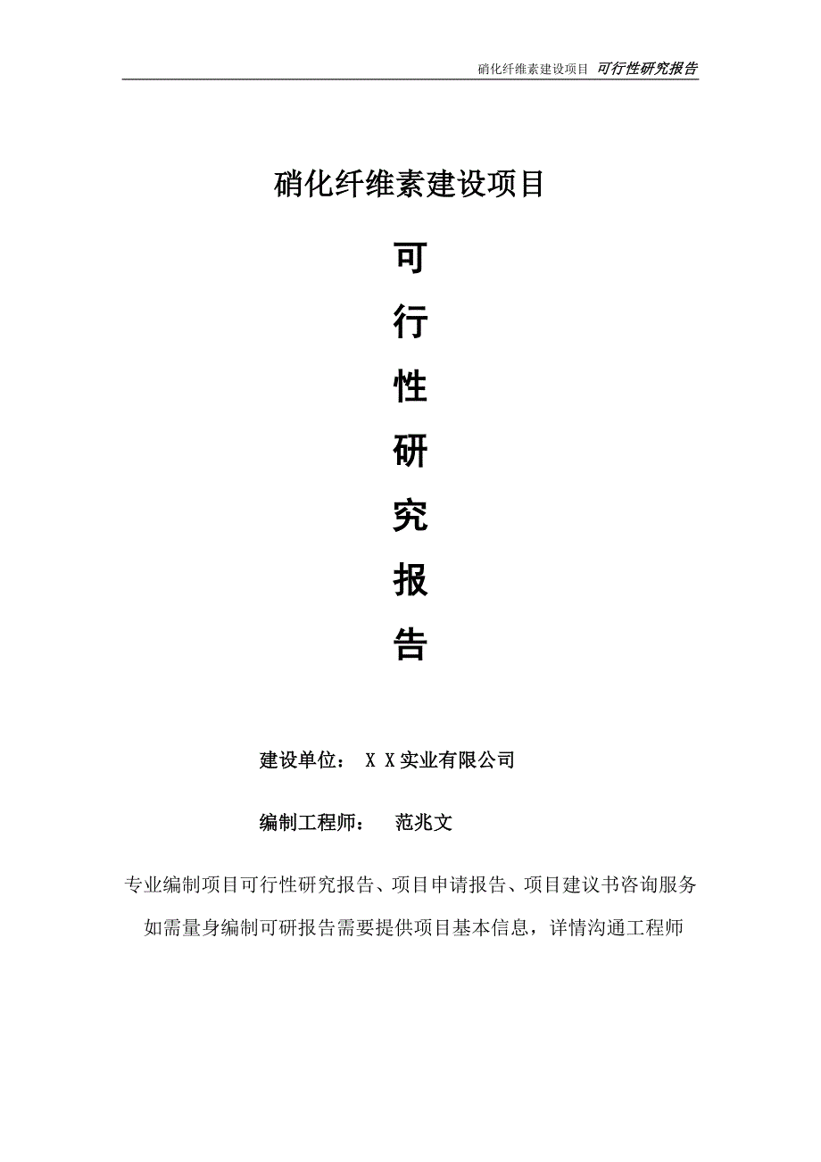 硝化纤维素项目可行性研究报告完整可修改版.doc_第1页