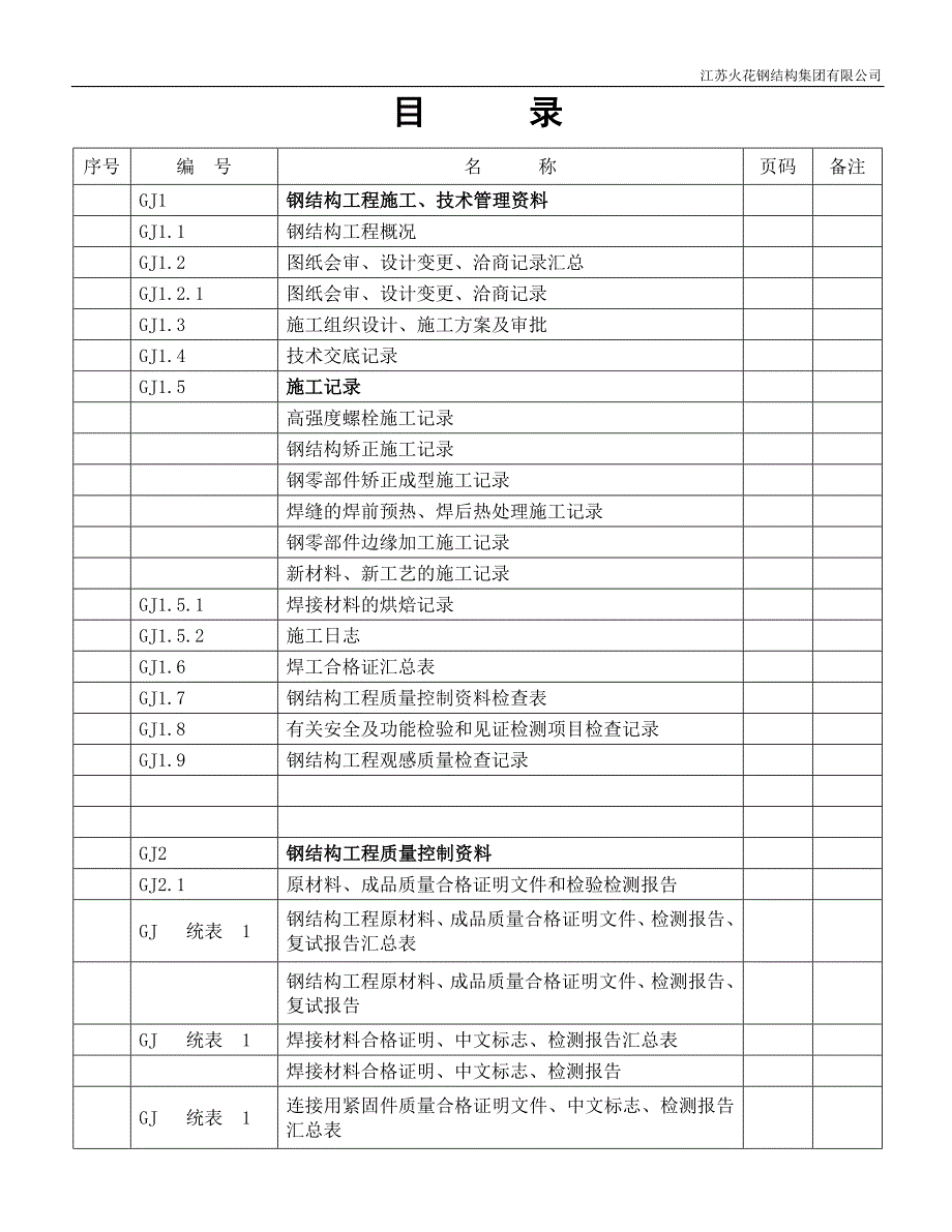 江苏建筑工程施工质量验收资料gj钢结构工程部分填写范例.doc_第2页