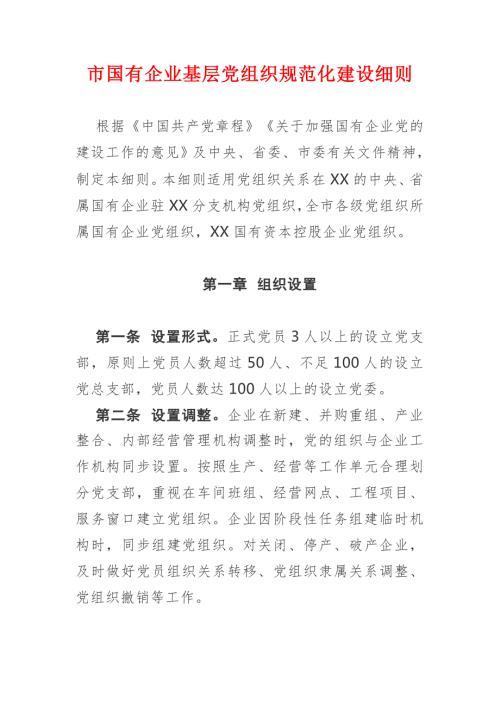 市国有企业基层党组织规范化建设细则.doc