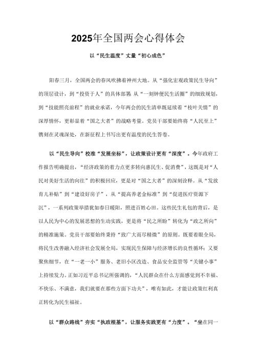 干部2025年两会心得体会6篇.docx