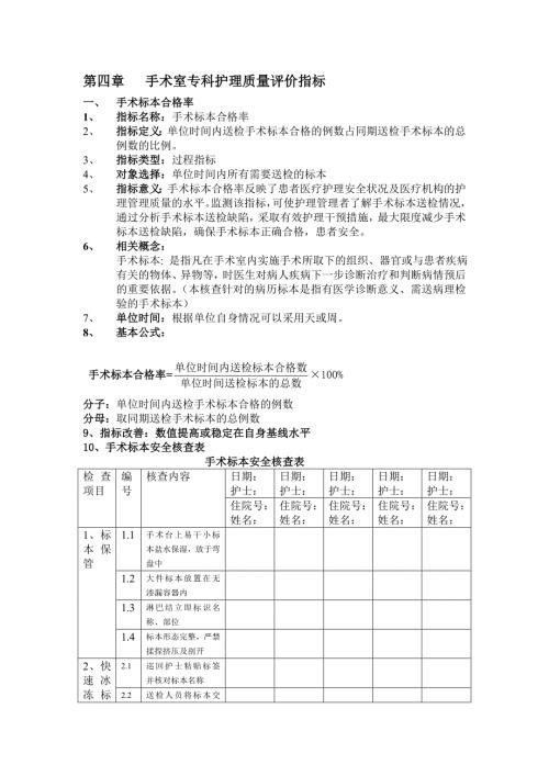 手术室专科护理质量评价指标.doc