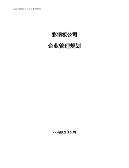 彩钢板公司企业管理规划参考.docx