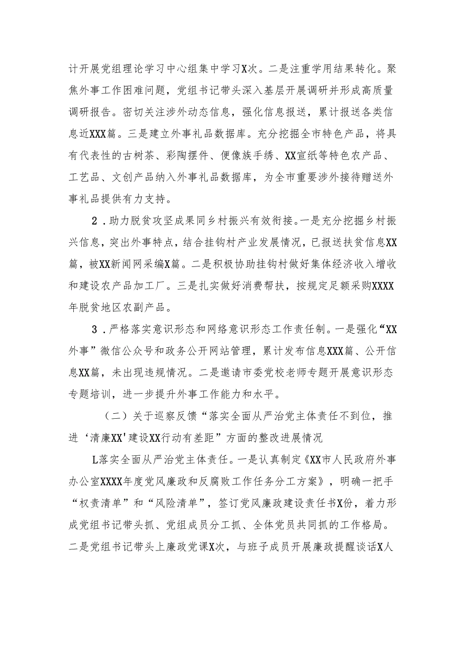 市人民政府外事办公室党组关于巡察整改进展情况的通报.docx_第3页