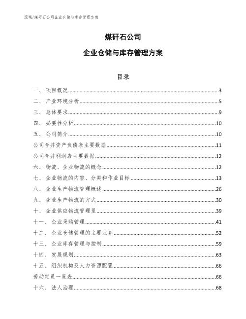 煤矸石公司企业仓储与库存管理方案.docx