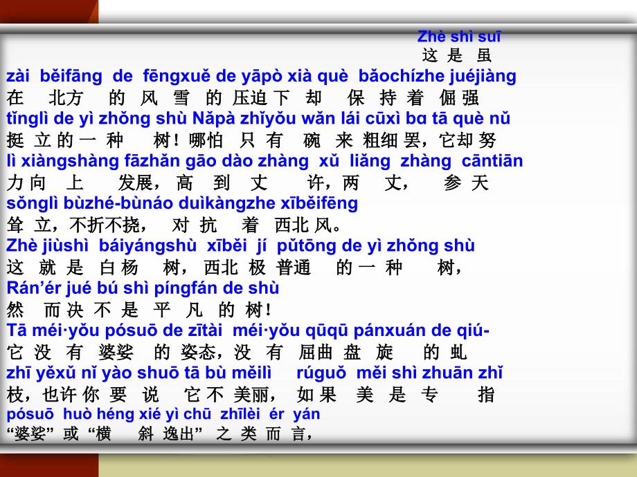 普通话白杨礼赞范文含mp3.ppt_第2页