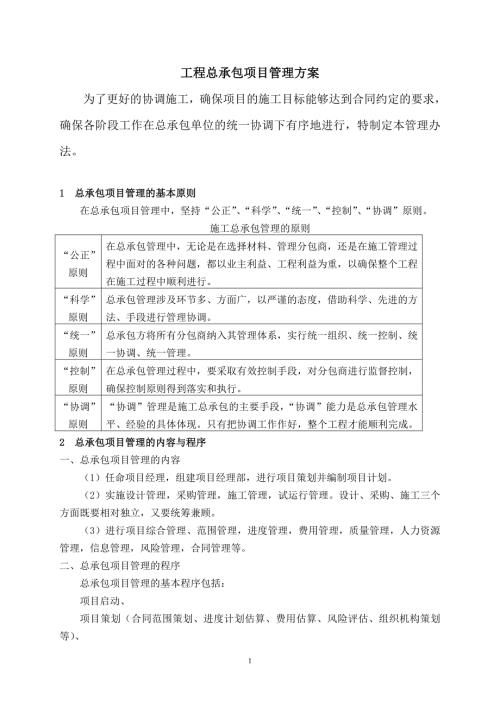 工程总承包项目管理方案word.doc
